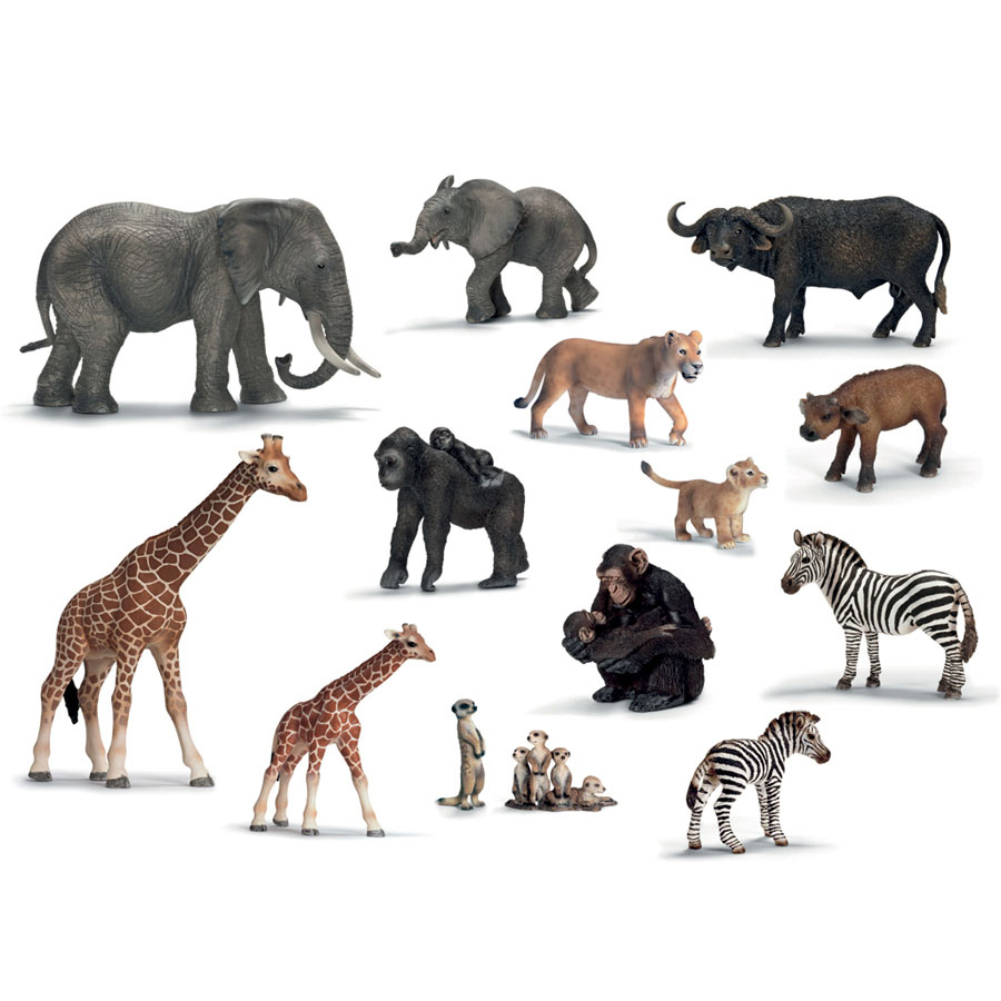 African Animals and Their Young Set 14pcs  hi-res