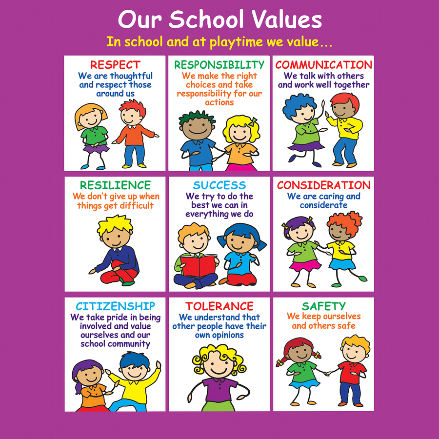 Positive Playtime Wall Sign Our School Values  hi-res