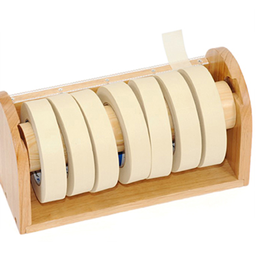 Masking Tape Wooden Dispenser with 10 Assorted Color Tape Rolls