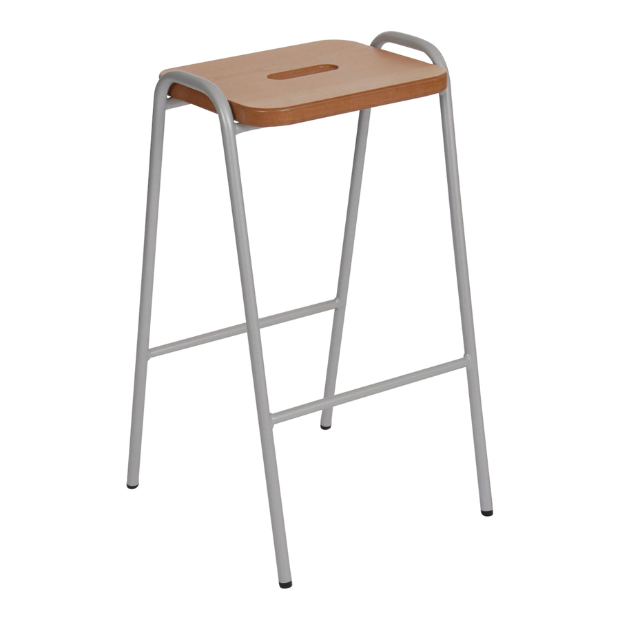 Hille Natural Wooden Seat Classroom Stool  hi-res