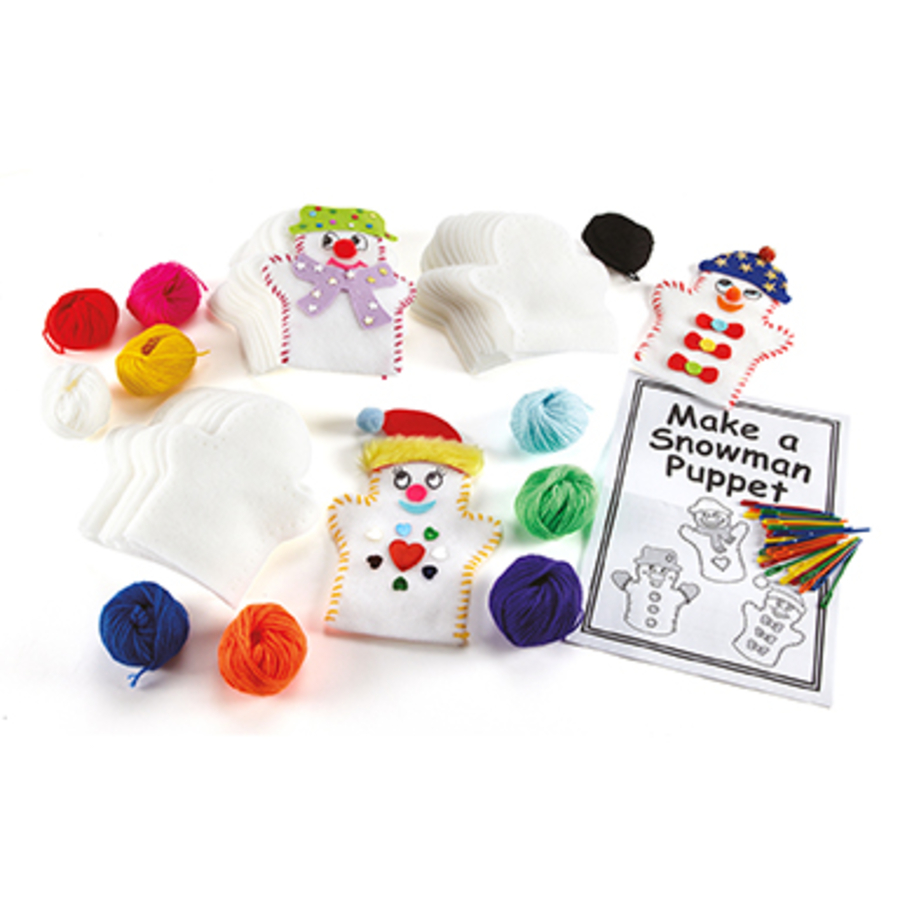 Make Your Own Felt Snowman Puppets 30pk  hi-res
