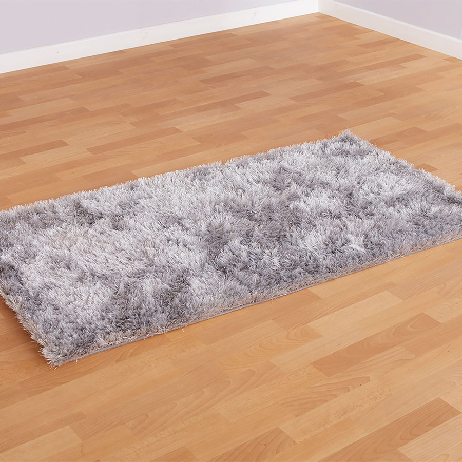 Silver Shimmer Textured Soft Rug 150 x 80cm  hi-res