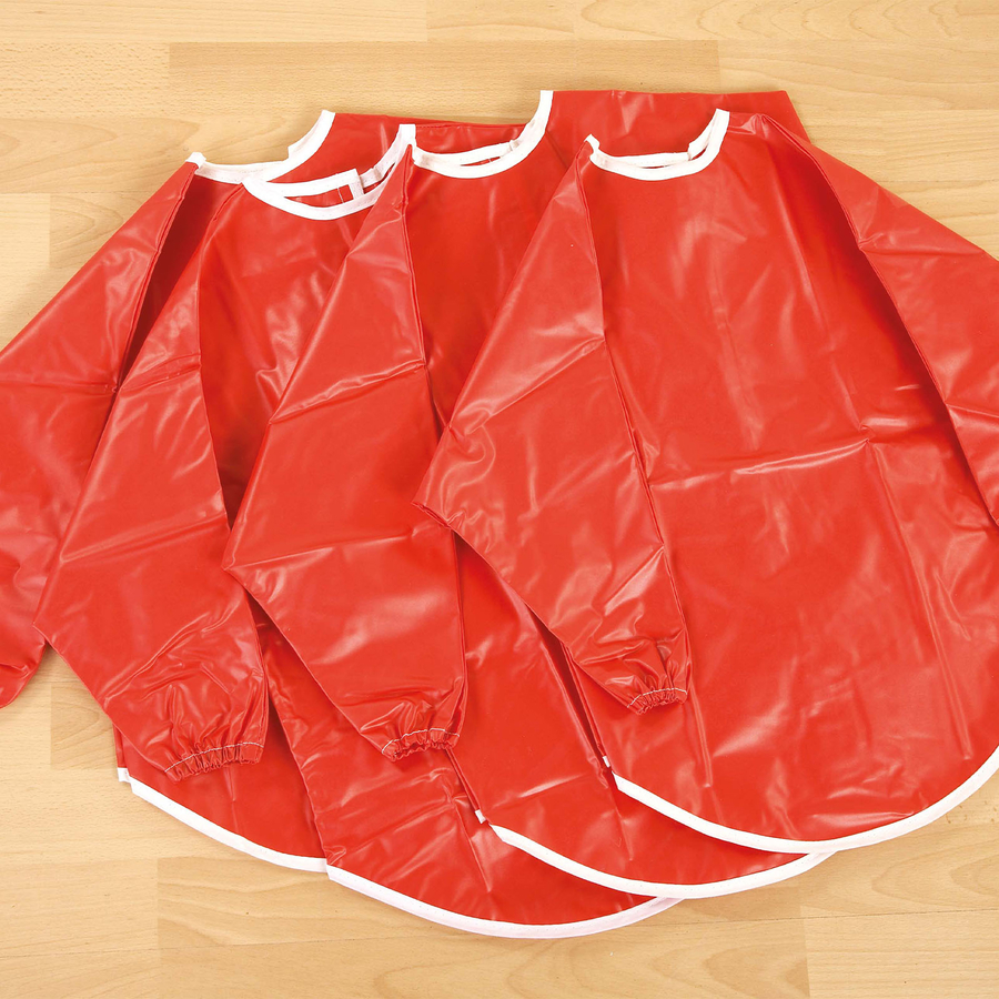 PVC Waterproof Children s Aprons Red Art Aprons TTS