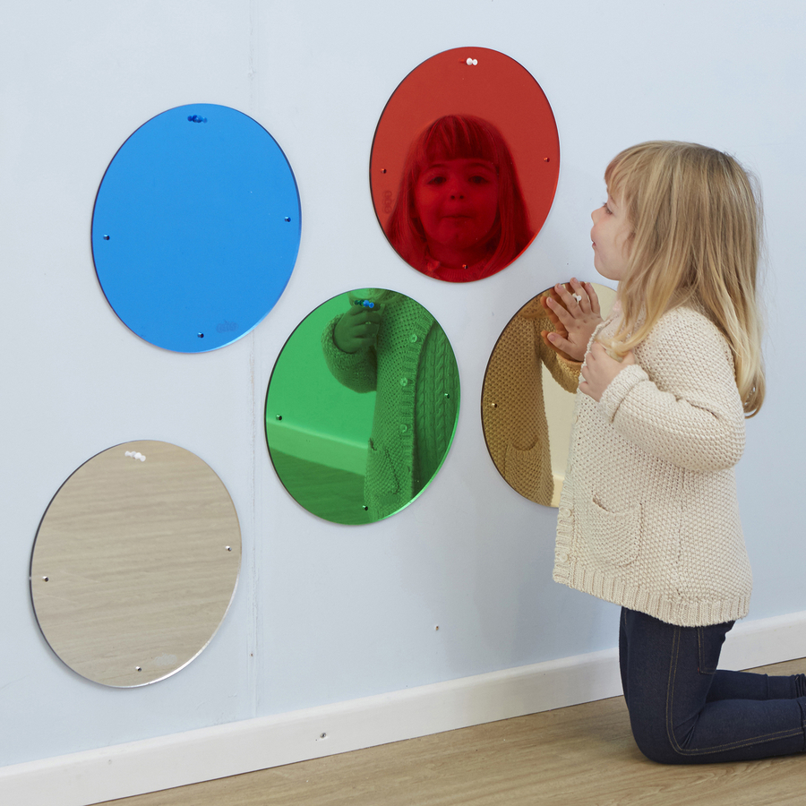 Coloured Circle Mirrors Small Diameter 30cm 5pk  hi-res