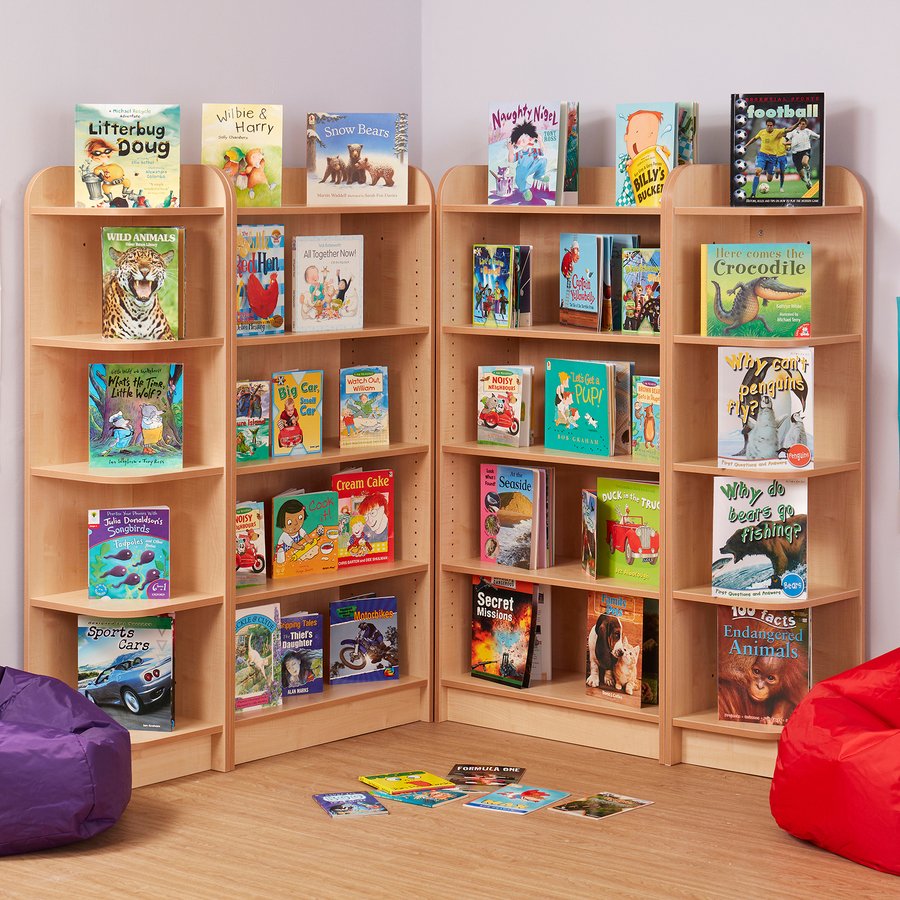 Cream corner bookcase discount