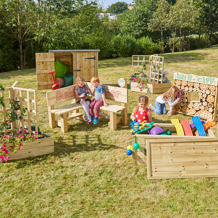 Outdoor Storage with Planters and Bench Offer  hi-res