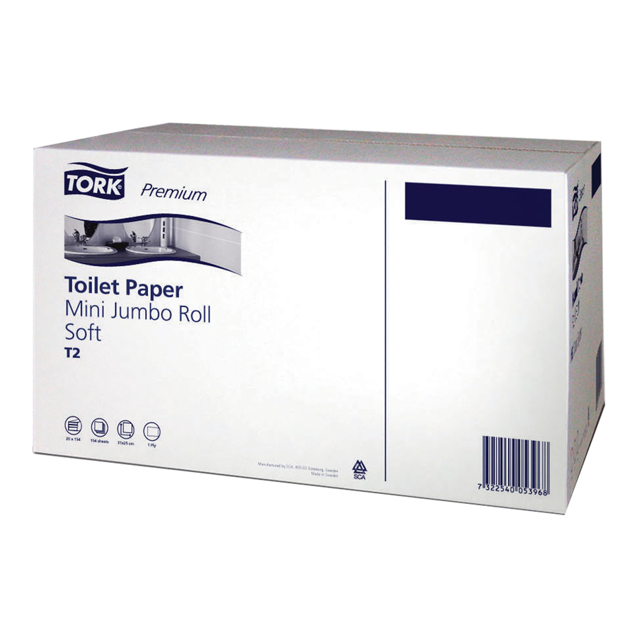 TORK® Premium Mini Jumbo Toilet Rolls 2 Ply 12pk  hi-res