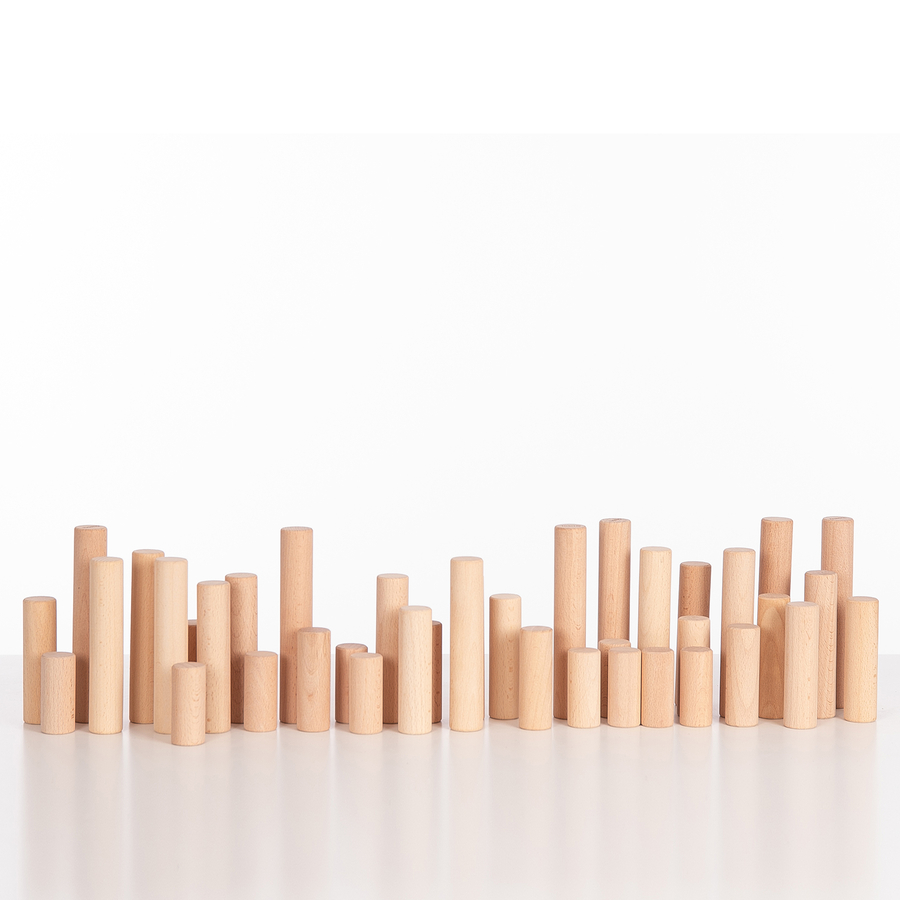 Loose Parts Wooden Sorting Columns 40pk  hi-res