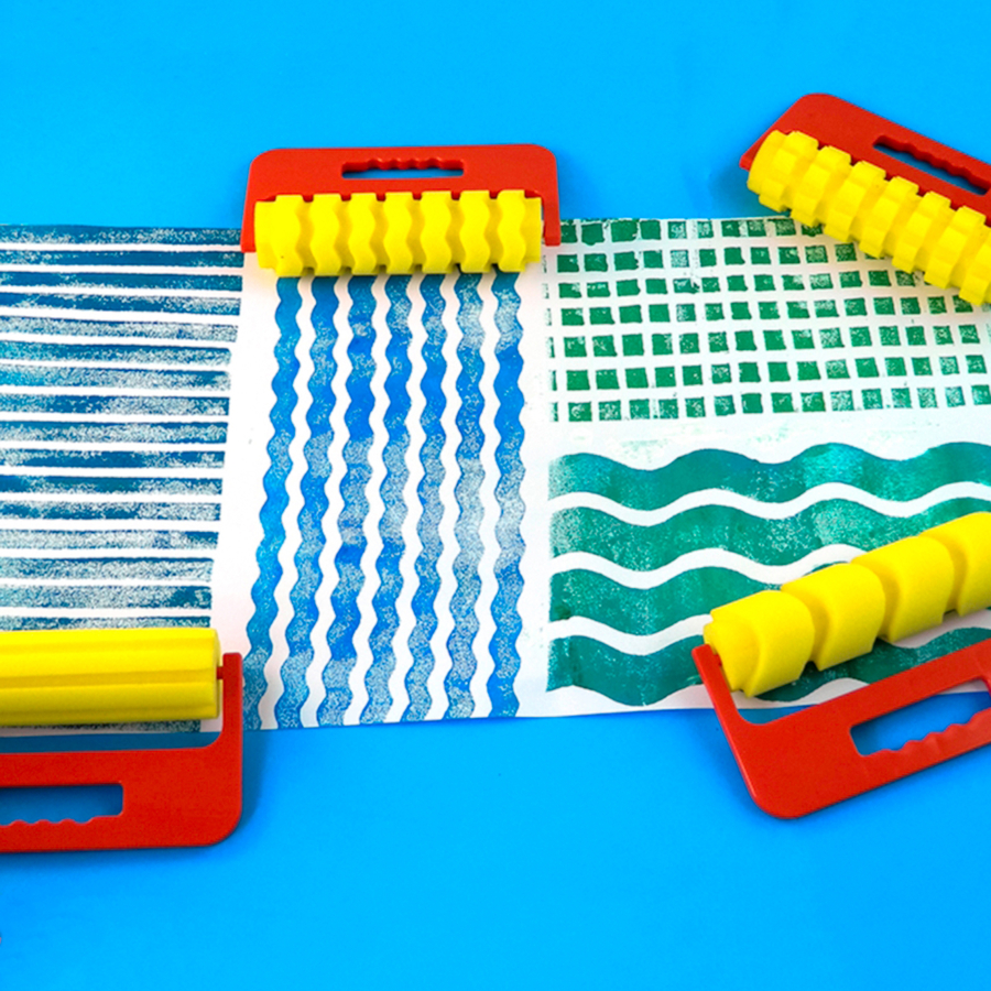Giant Foam Pattern Rollers 4pk  hi-res