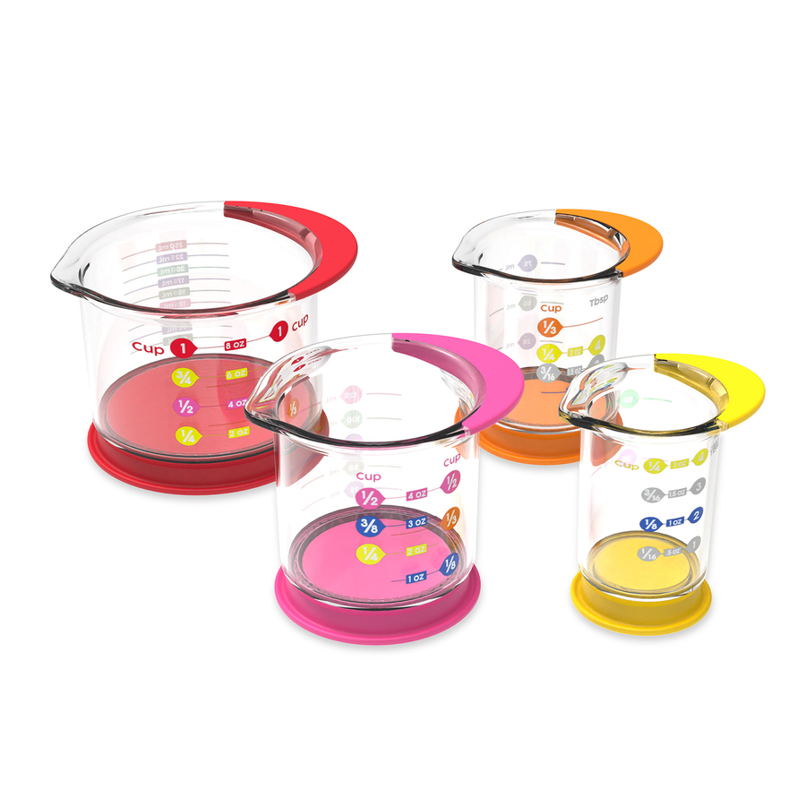 Rainbow Fraction Liquid Measuring Cups  hi-res