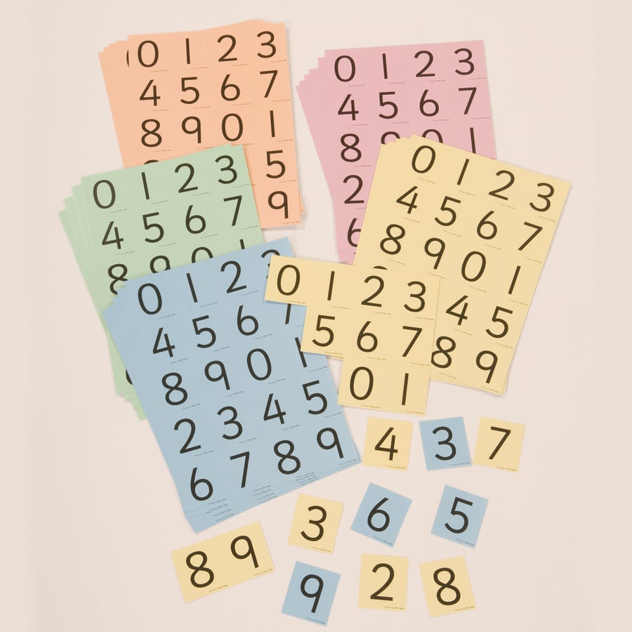 Coloured Digit Cards Class Pack  hi-res