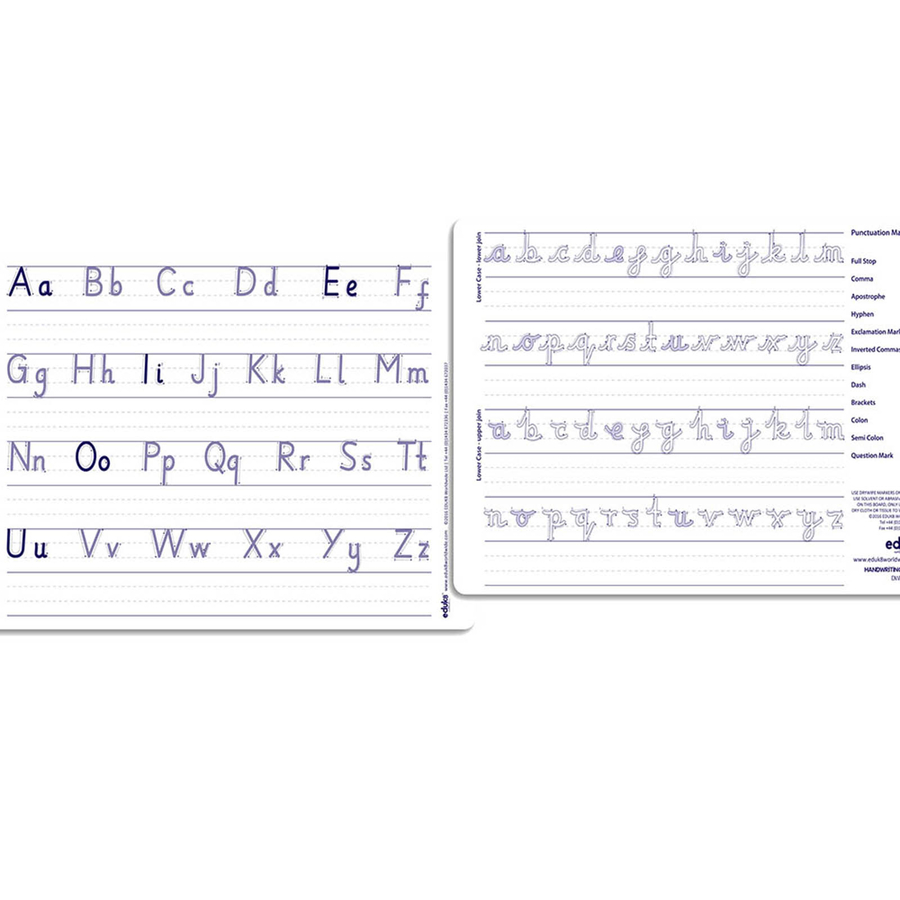 Dry Wipe Joined Up Handwriting Boards 30pk  hi-res