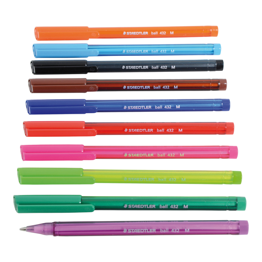 STAEDTLER 4320 MC10 Regenboog Balpennen Set - 10 Stuks In Vrolijke Kleuren