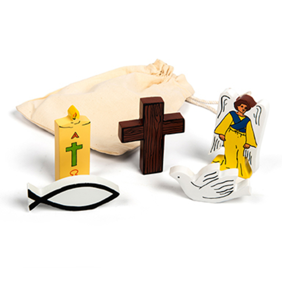 Wooden Christian Symbols 5pk  hi-res