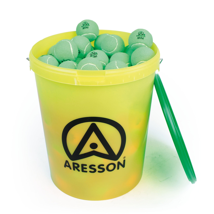 Aresson Mini Tennis Ball Green Bucket 60pk  hi-res