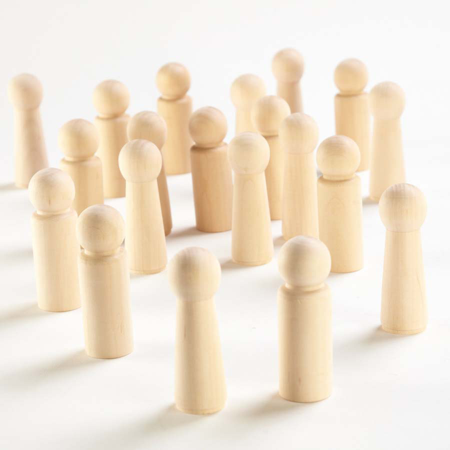 Small World Natural Wooden Peg People 20pk  hi-res
