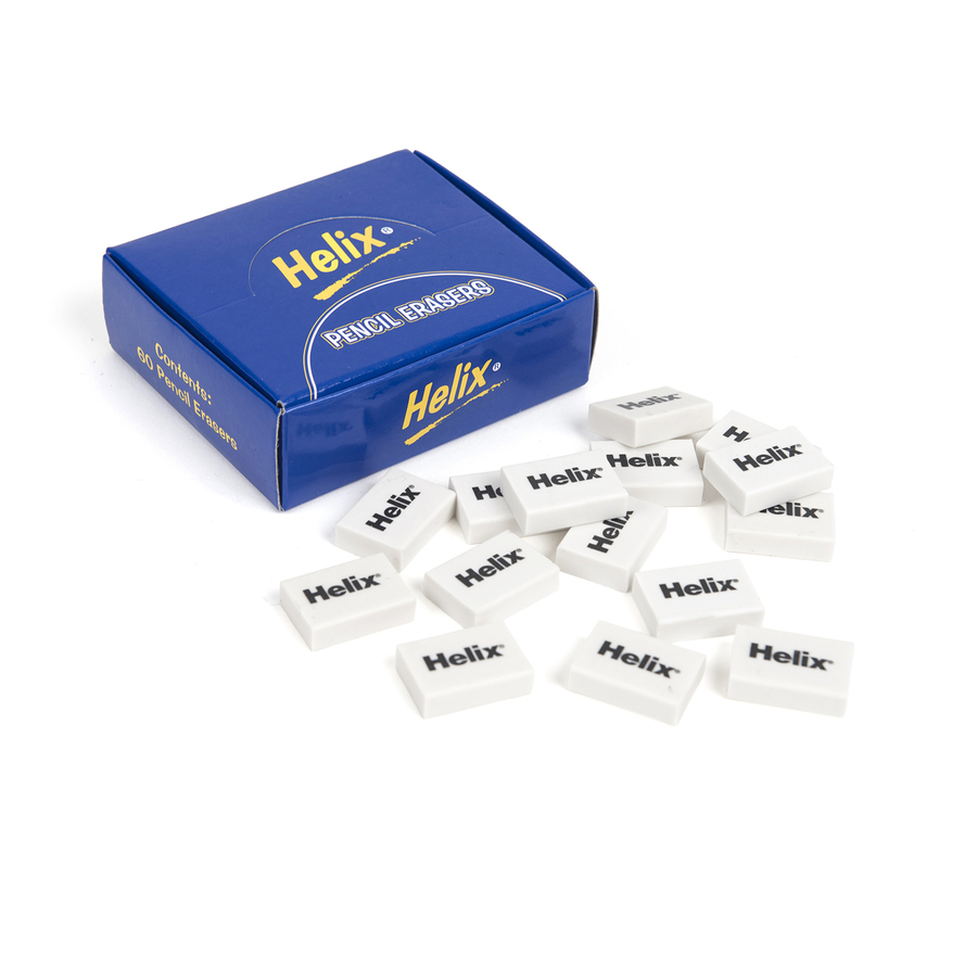 Helix White Erasers 60pk  hi-res