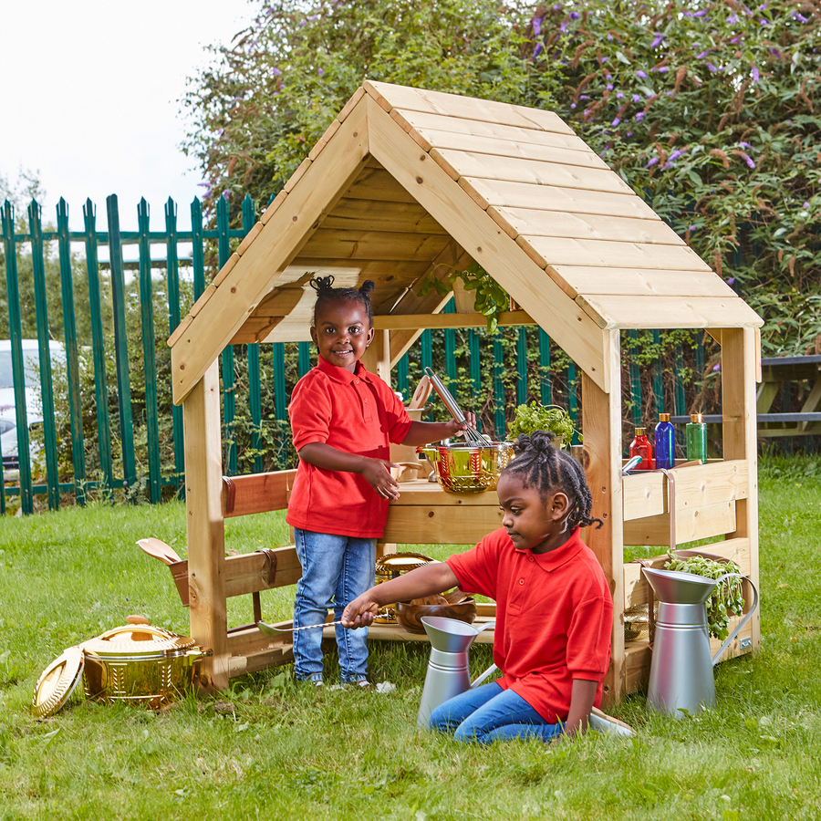 Wooden Mud Kitchen House Messy Play Furnitur TTS